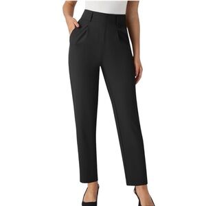 Halara Flex High Waisted Work Tapered Pants Large Petite NWT Black Career